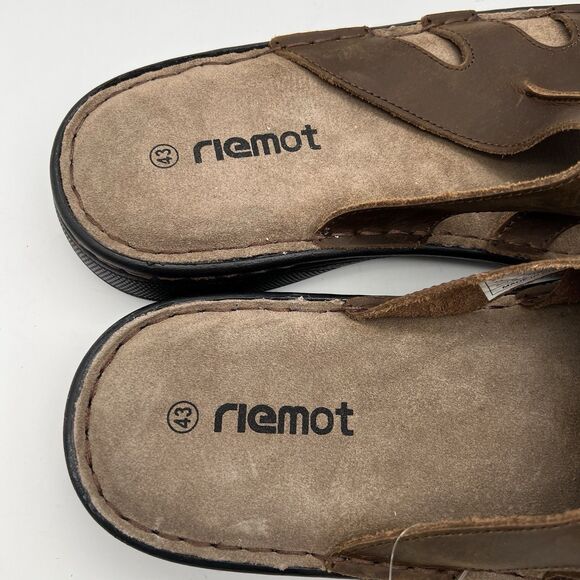 NEW Riemot Men’s Brown Leather Arch Support Comfort Slide Sandals EU 42 US 9 - Picture 7 of 10